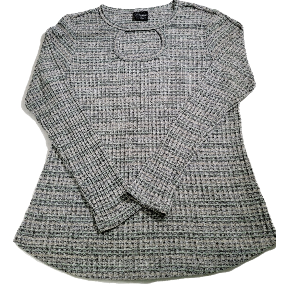 Womens Walpapher Sweater Waffle Pattern Size XL Green multicolor